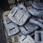 Lead scuba weights on a boat.